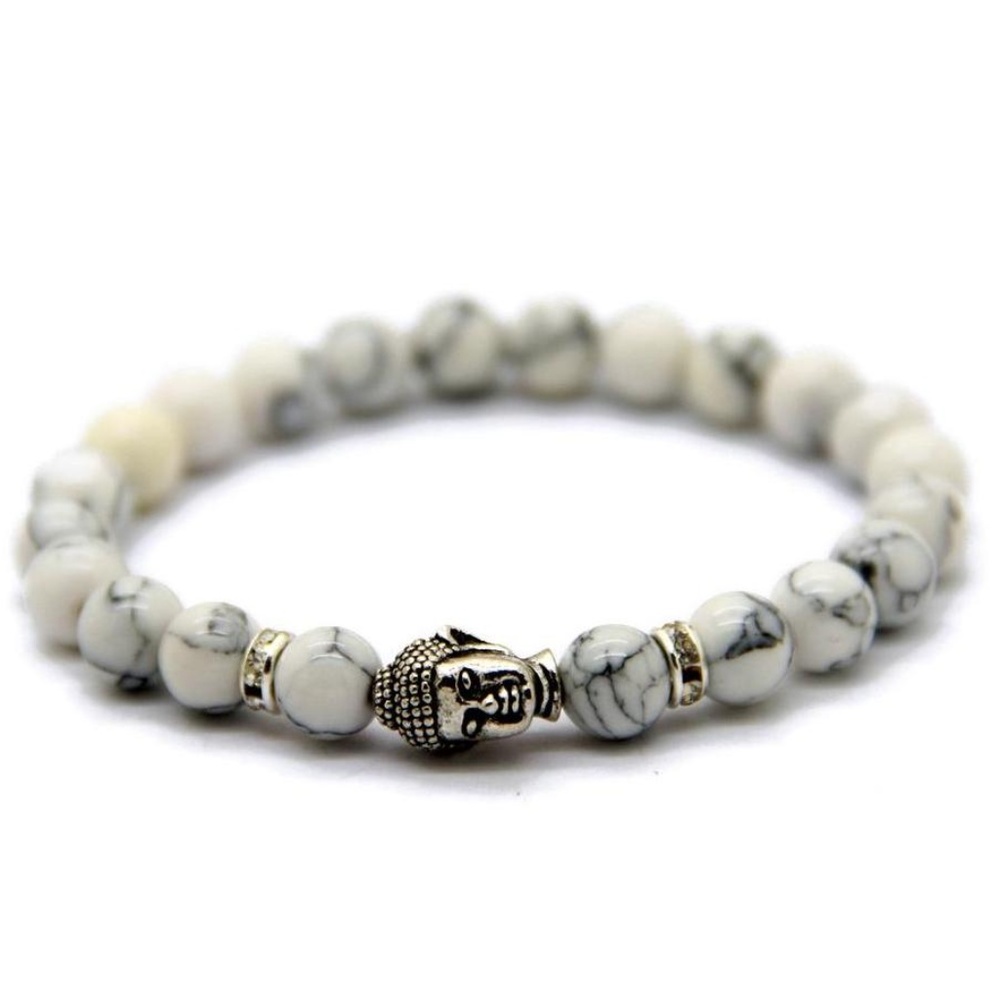 White Howlite Spiritual Buddha Bracelet